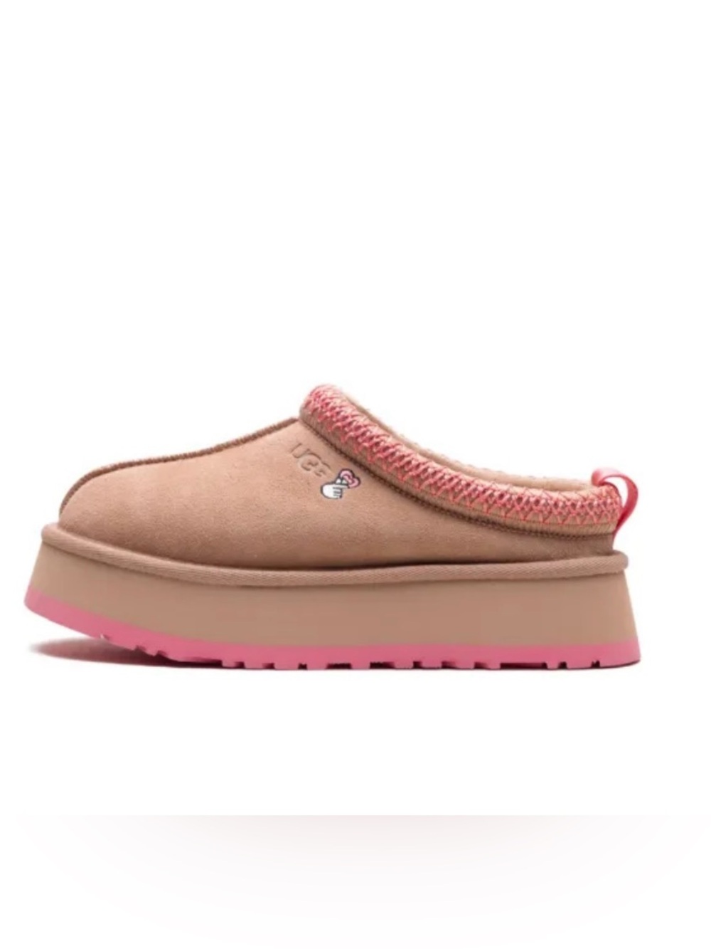 UGG Tazz Love Slippers in Arroyo with Tropical Pink Trim - Picture 5 of 12